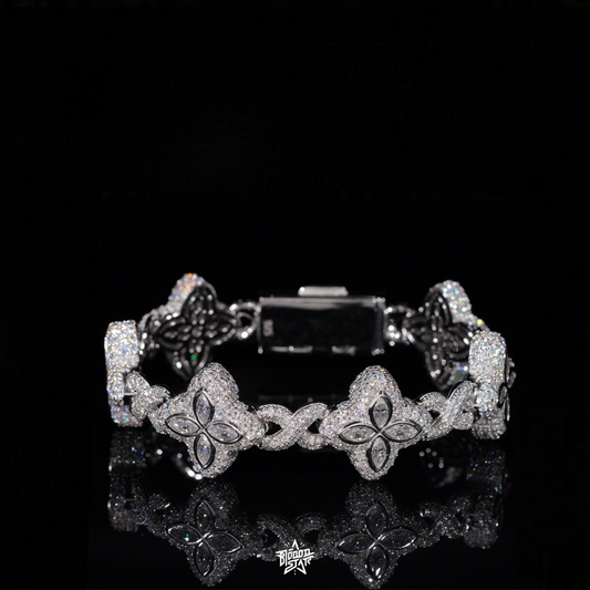 high quality Bloodstar Silver Four Leaf Clover Bracelet (PRE ORDER)(24H Shipping)